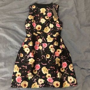 NWT Garcia Black Floral Fit and Flare Dress S